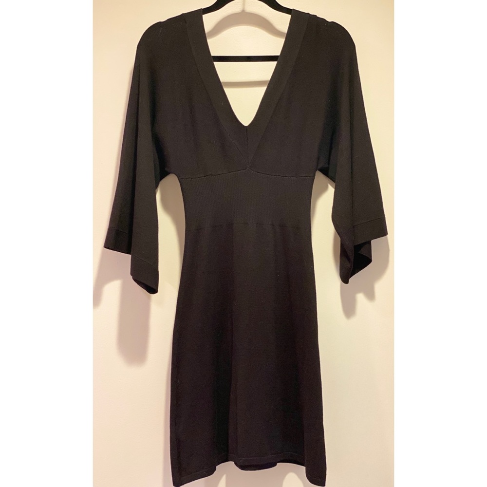 Black V Neck sweater dress